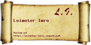 Leimeter Imre névjegykártya